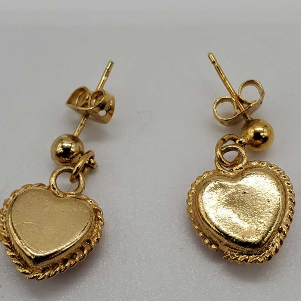 Vintage Italian Mosaic heart Earrings - image 3