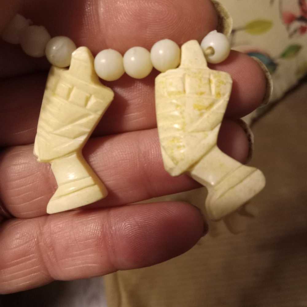 Antique bone carved neclace vintage - image 2