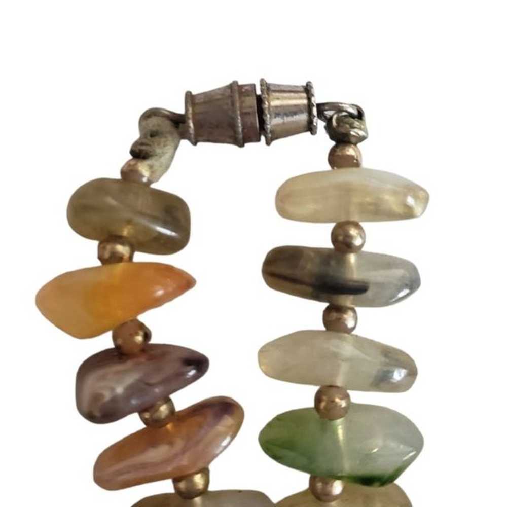 30" Vintage Natural Stone Boho Necklace - image 3