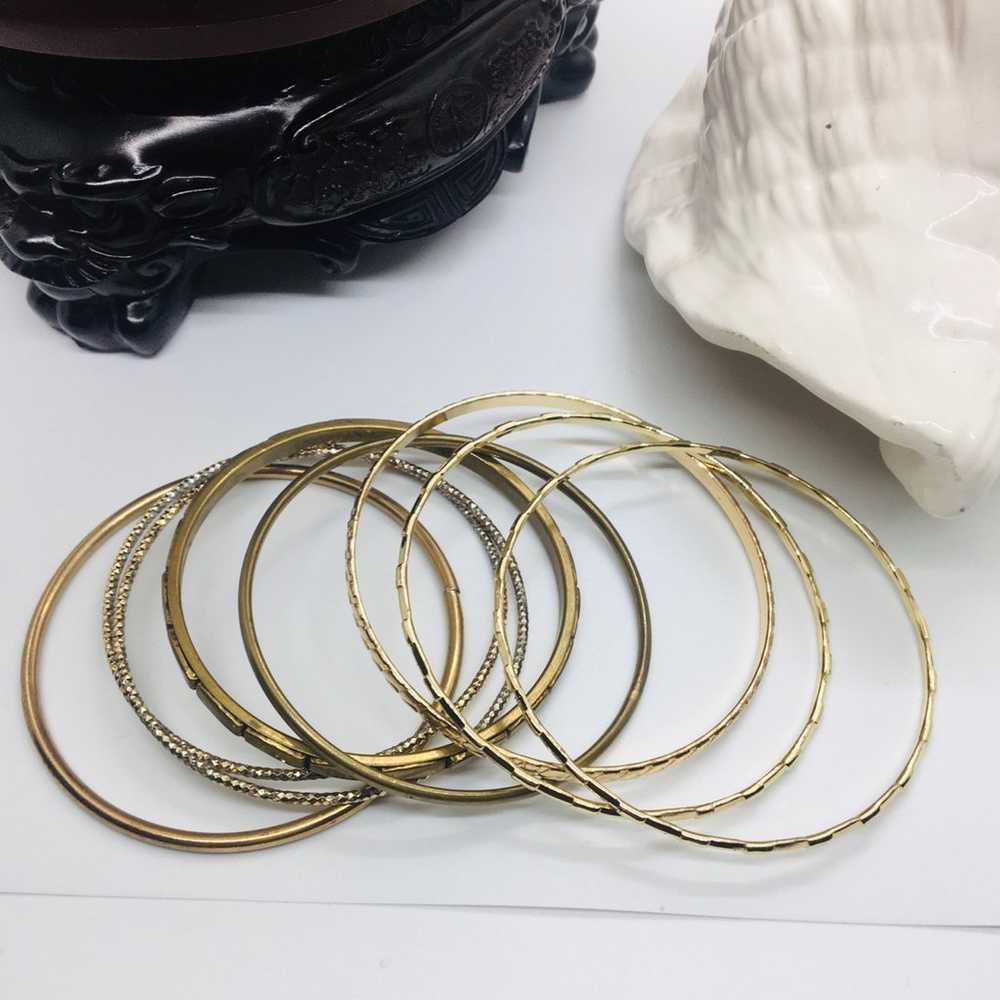 10 Vintage Beautiful Gold tone bracelets - image 3