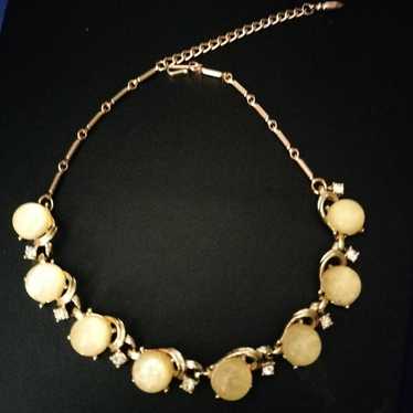 Vintage 1950 Yellow Moonstone Choker by Coro - image 1