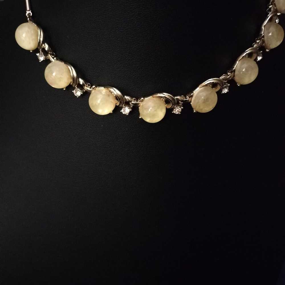 Vintage 1950 Yellow Moonstone Choker by Coro - image 2