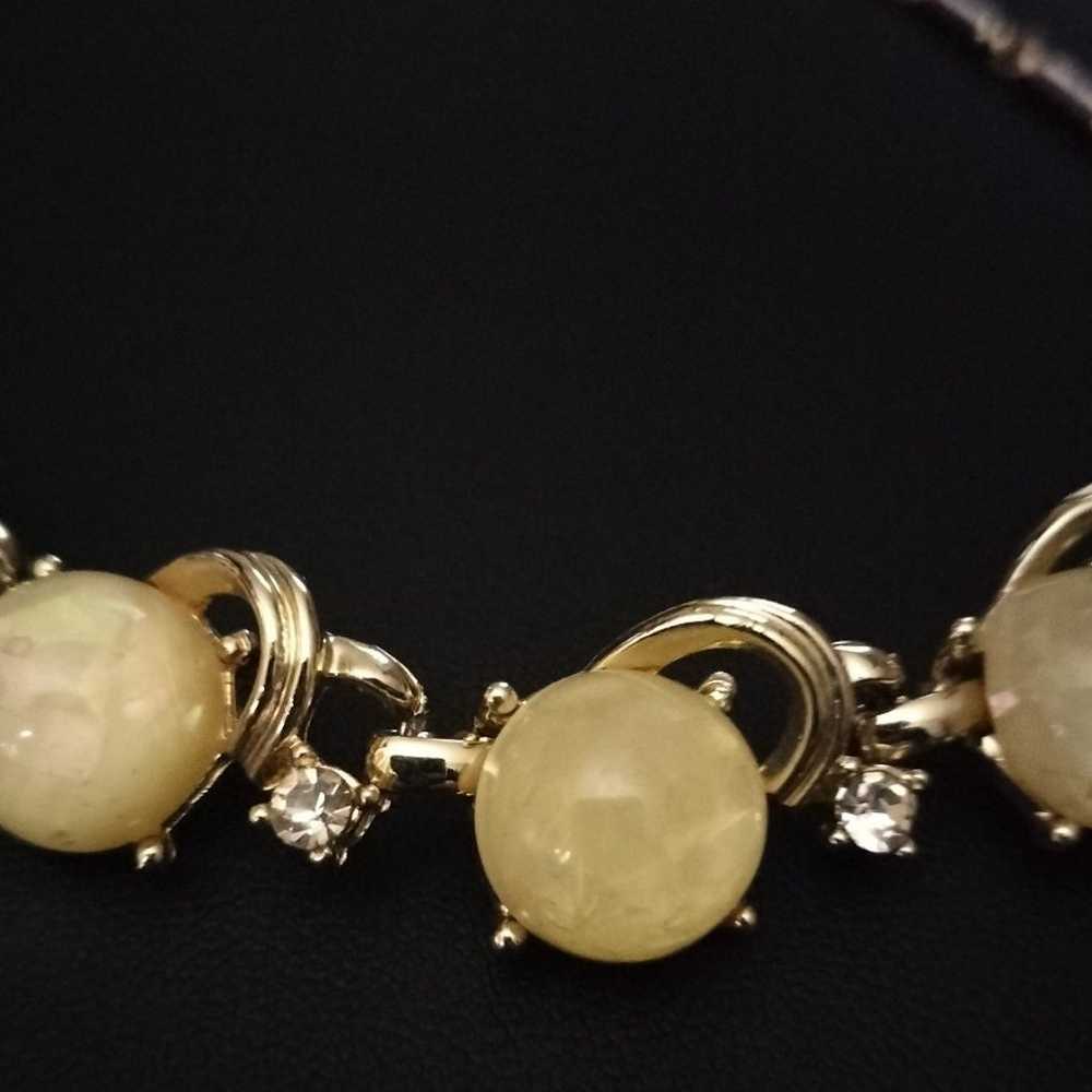 Vintage 1950 Yellow Moonstone Choker by Coro - image 6