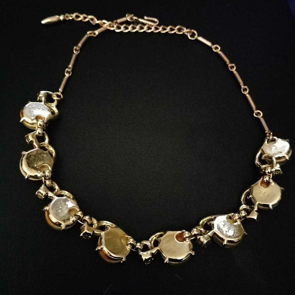 Vintage 1950 Yellow Moonstone Choker by Coro - image 8