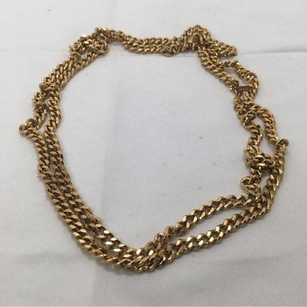 Vintage Monet, Long Curb Link Gold Chain - image 1