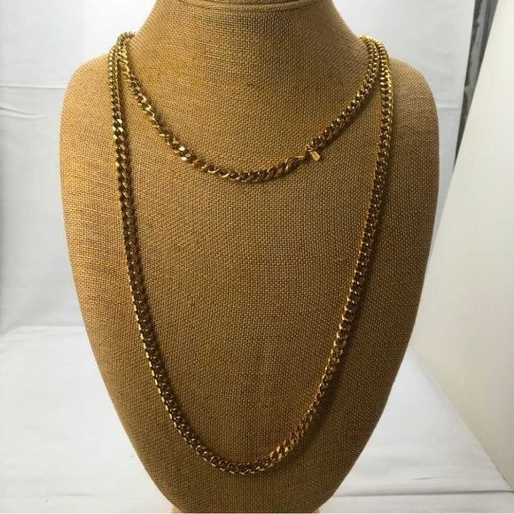 Vintage Monet, Long Curb Link Gold Chain - image 2