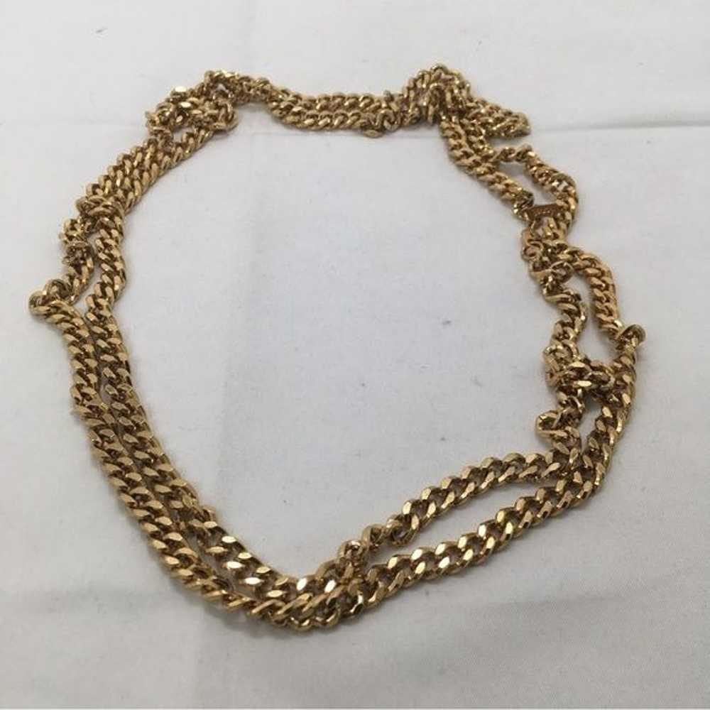 Vintage Monet, Long Curb Link Gold Chain - image 4