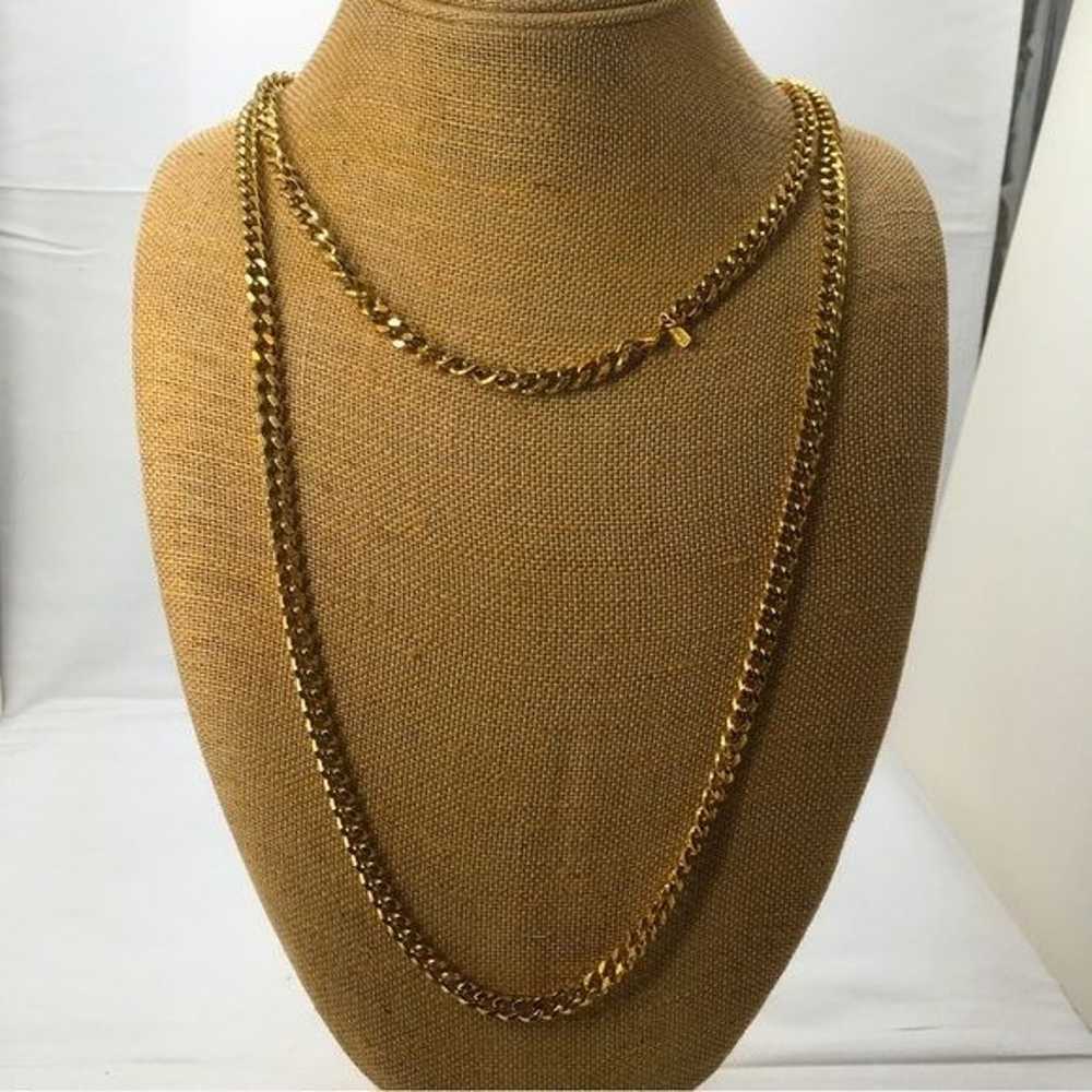 Vintage Monet, Long Curb Link Gold Chain - image 5