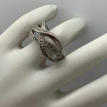 Sterling Silver Designer DBJ Ring Diamonds - image 1