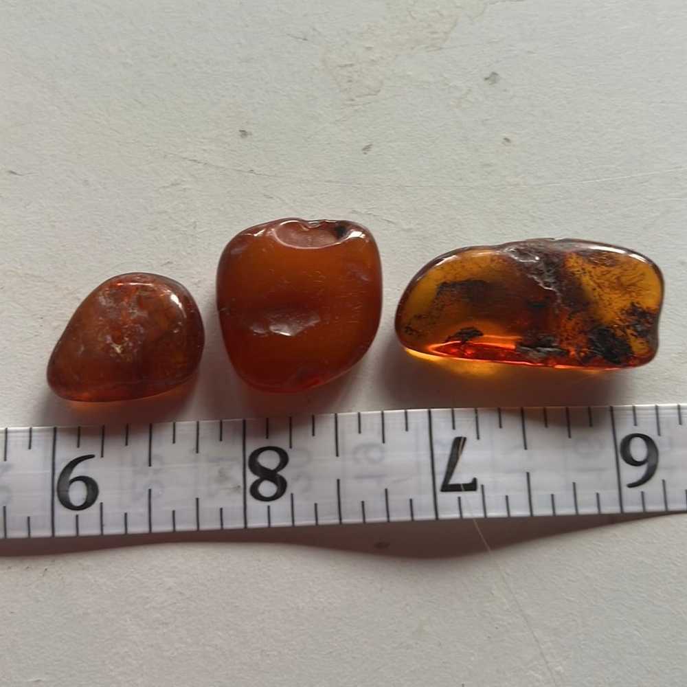 Three authentic Baltic amber beads chunky pendant - image 7