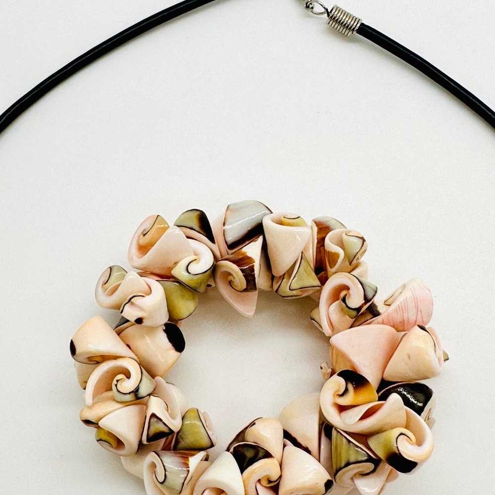 Shark Tooth Necklace & Shell Stretch Bracelet - image 5