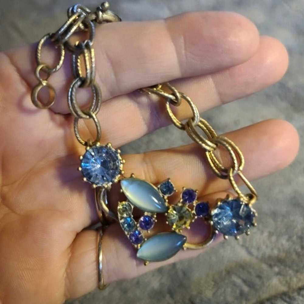 Antique/Vintage ~BRACELET~ Gold-tone w/ Multicolo… - image 3