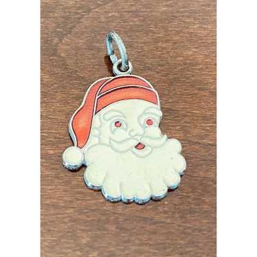 Sterling Silver Enamel Vintage Santa Claus Charm … - image 1