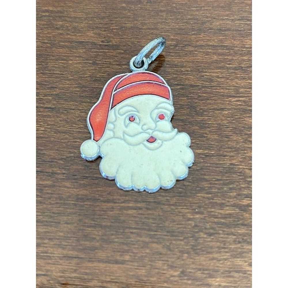 Sterling Silver Enamel Vintage Santa Claus Charm … - image 2