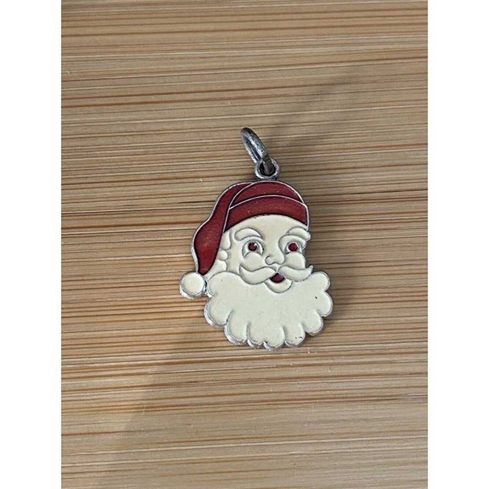 Sterling Silver Enamel Vintage Santa Claus Charm … - image 4