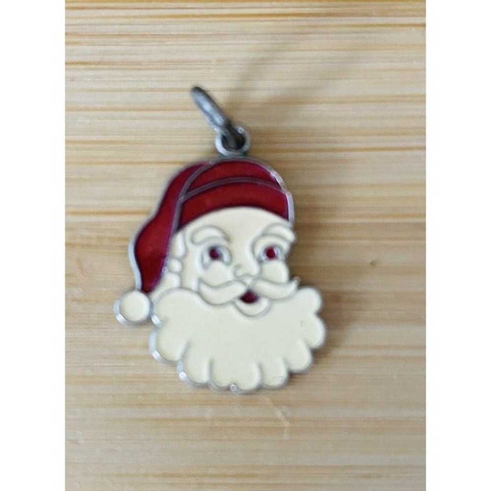 Sterling Silver Enamel Vintage Santa Claus Charm … - image 5