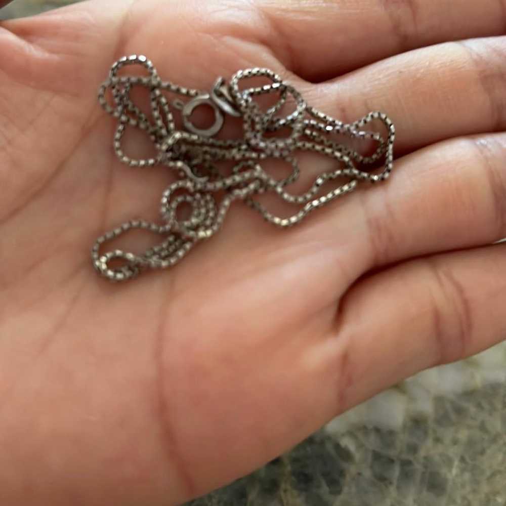 Vintage sterling silver chain necklace - image 1