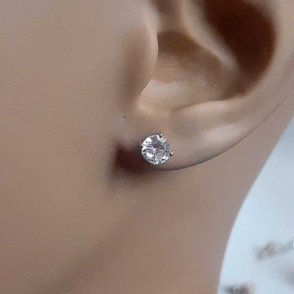 Vintage Sterling silver rose gold plated Cubic Zi… - image 2