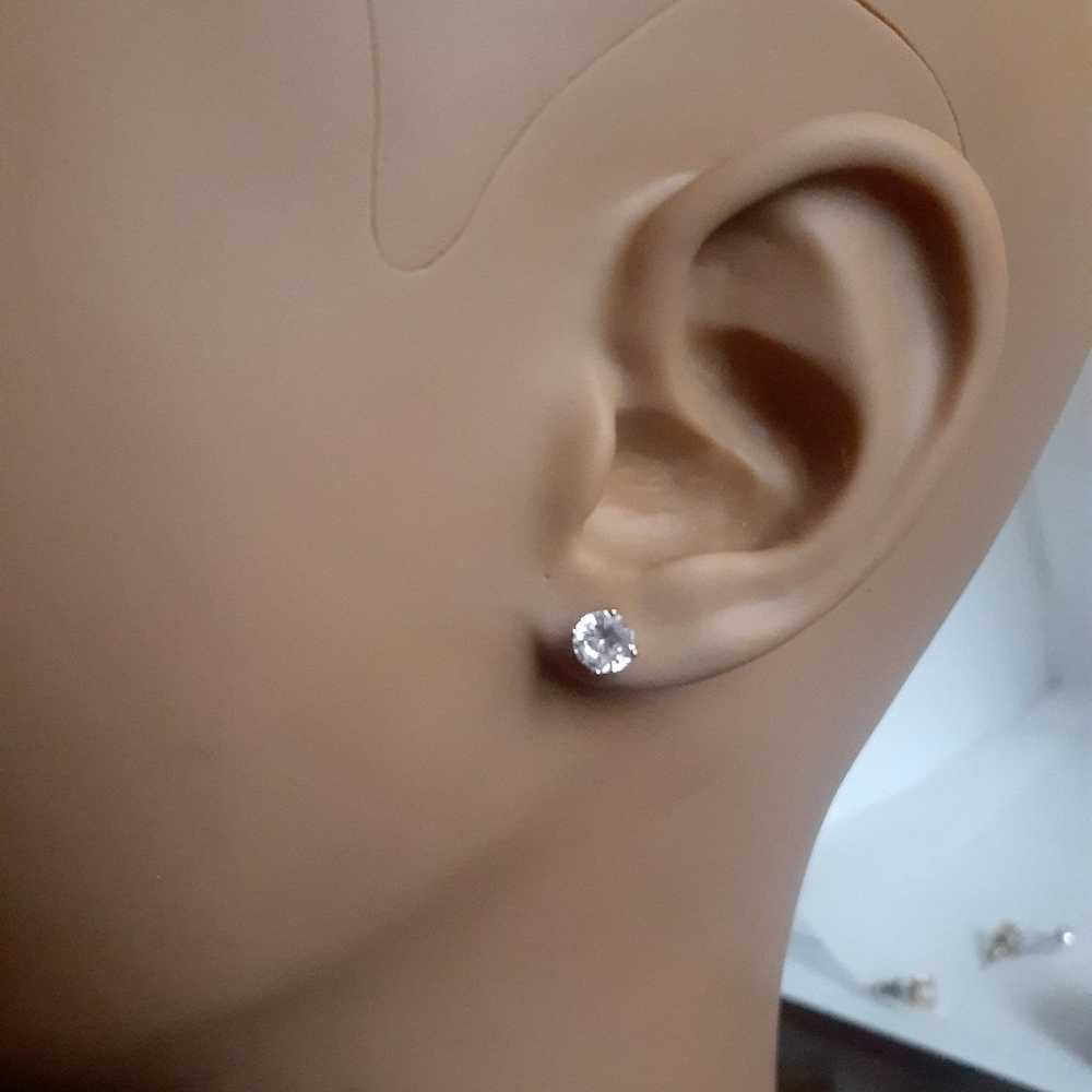 Vintage Sterling silver rose gold plated Cubic Zi… - image 7