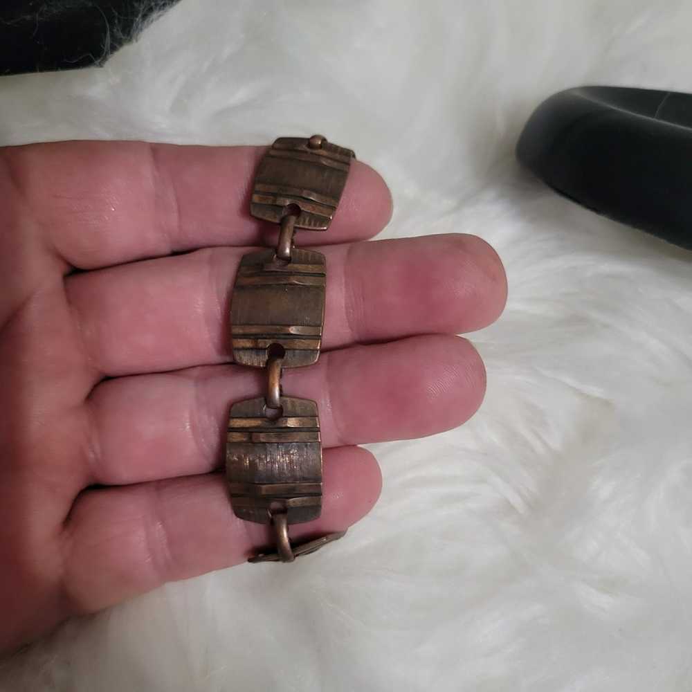 Vintage Mid Century Copper Bracelet Island South - image 3