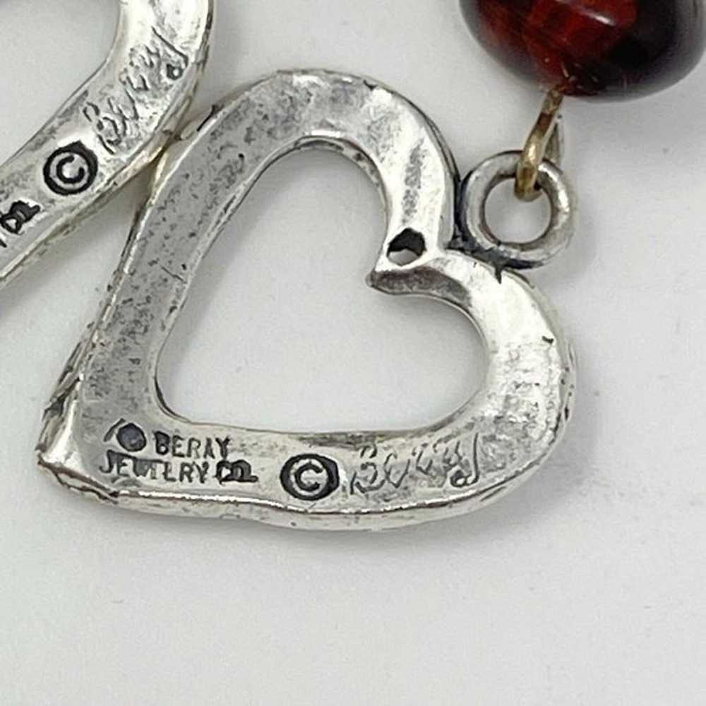 Vintage Signed Berry 925 Sterling Silver Beaded H… - image 4