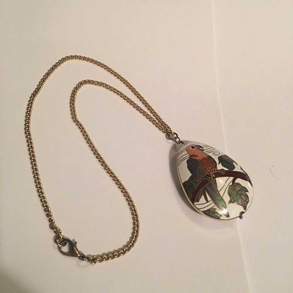 Women's Vintage Costume Necklace Parrot Bird Cloi… - image 3