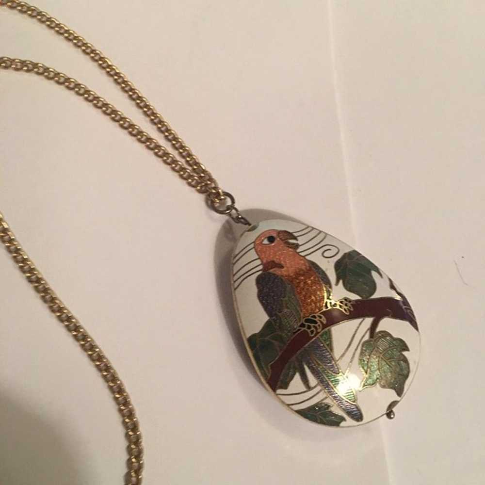 Women's Vintage Costume Necklace Parrot Bird Cloi… - image 7