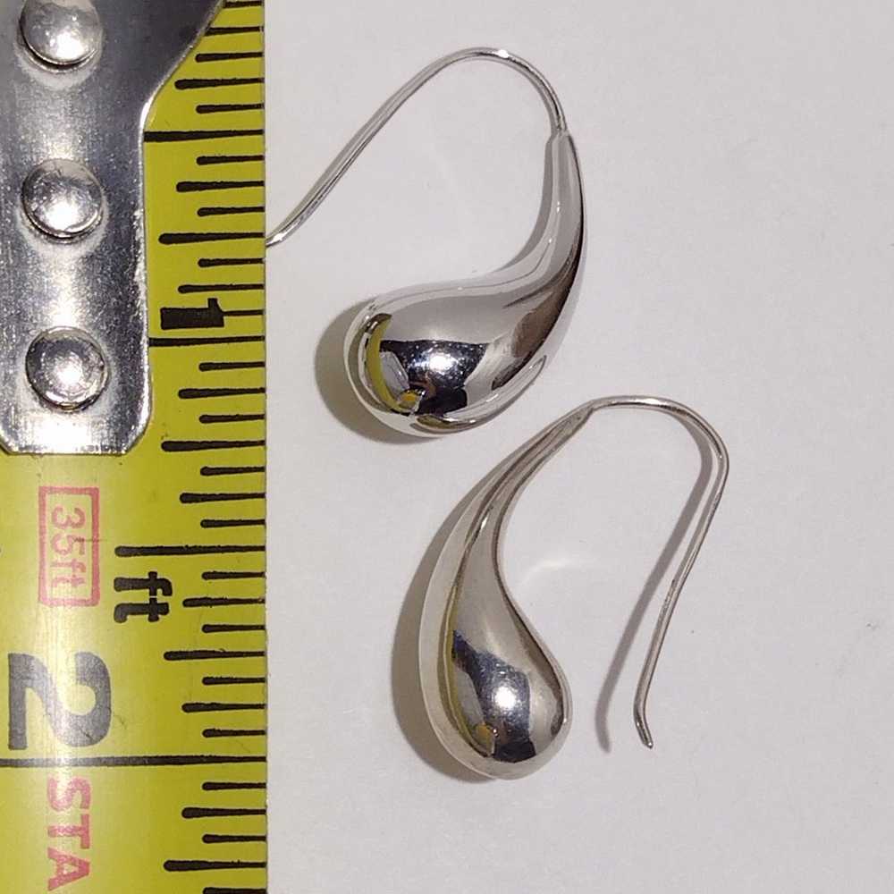 Vintage Sterling Silver Teardrop Modernist Dangle… - image 3