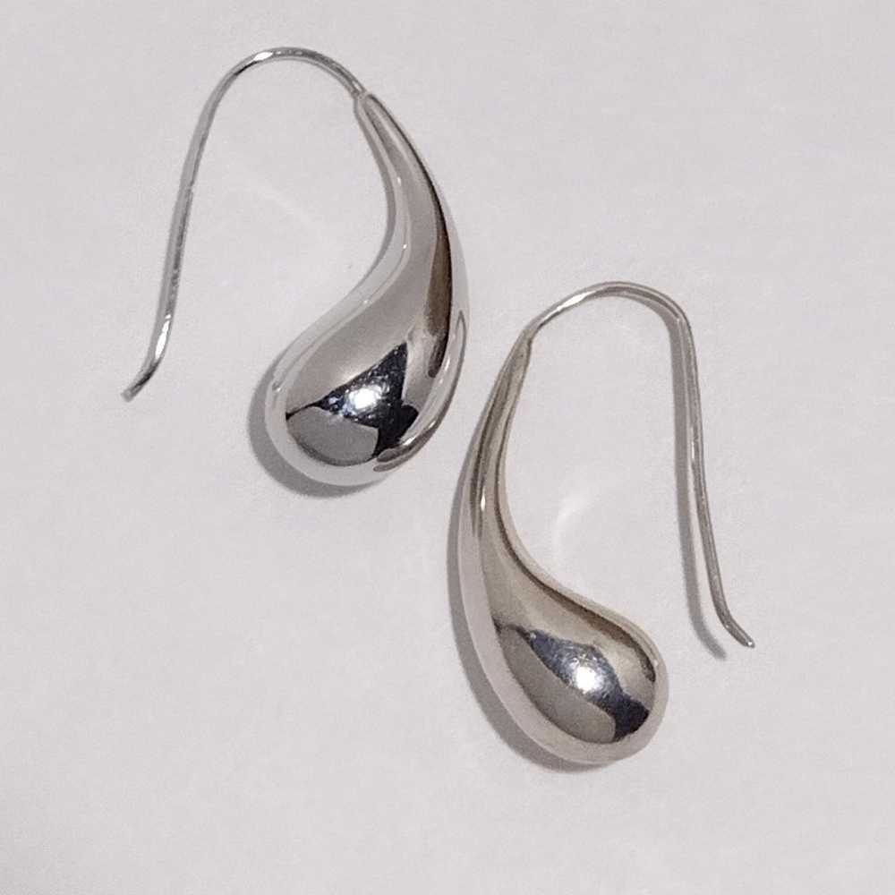 Vintage Sterling Silver Teardrop Modernist Dangle… - image 4