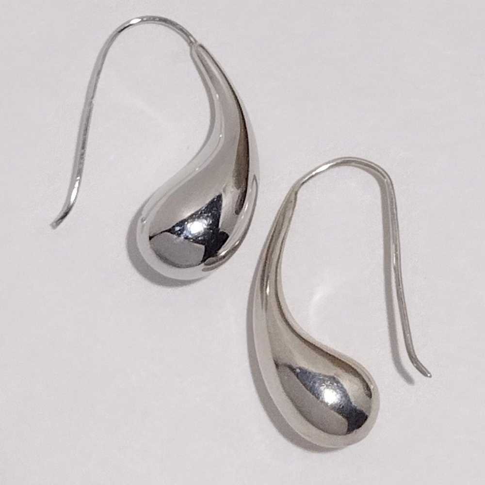 Vintage Sterling Silver Teardrop Modernist Dangle… - image 6