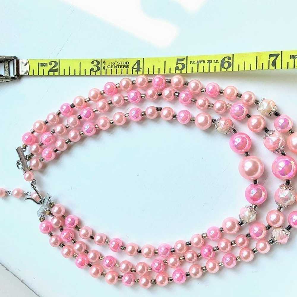 Vintage Iridescent Japan Pink Choker Nec - image 2