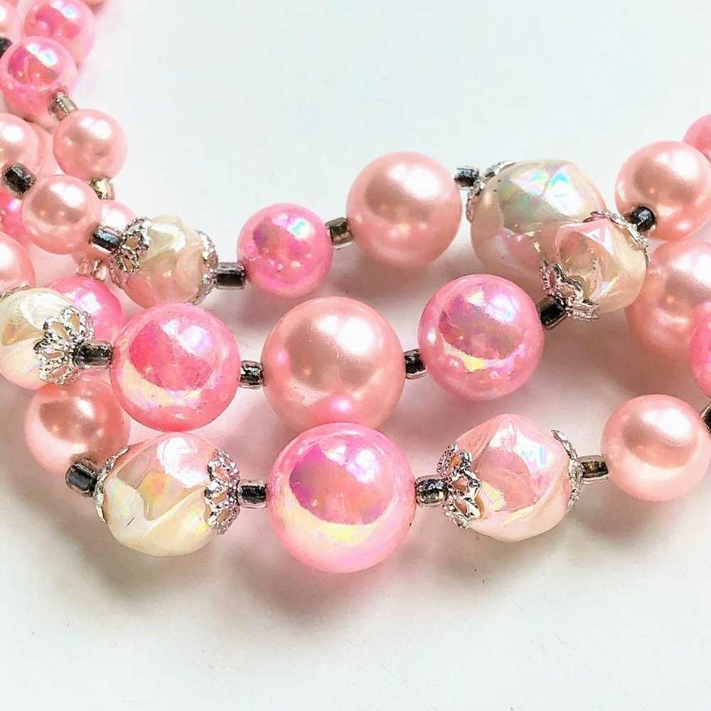 Vintage Iridescent Japan Pink Choker Nec - image 5