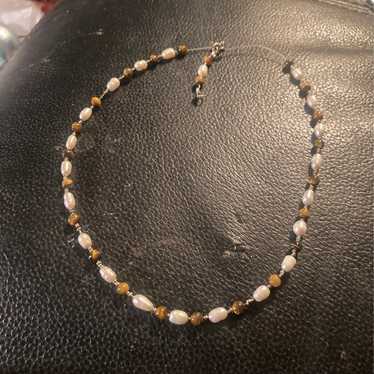 Sterling & freshwater pearl choker