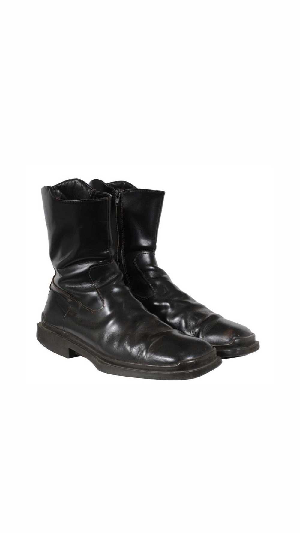 Prada 90's AW99 Vintage Square Toe Moto Boots - 0… - image 1