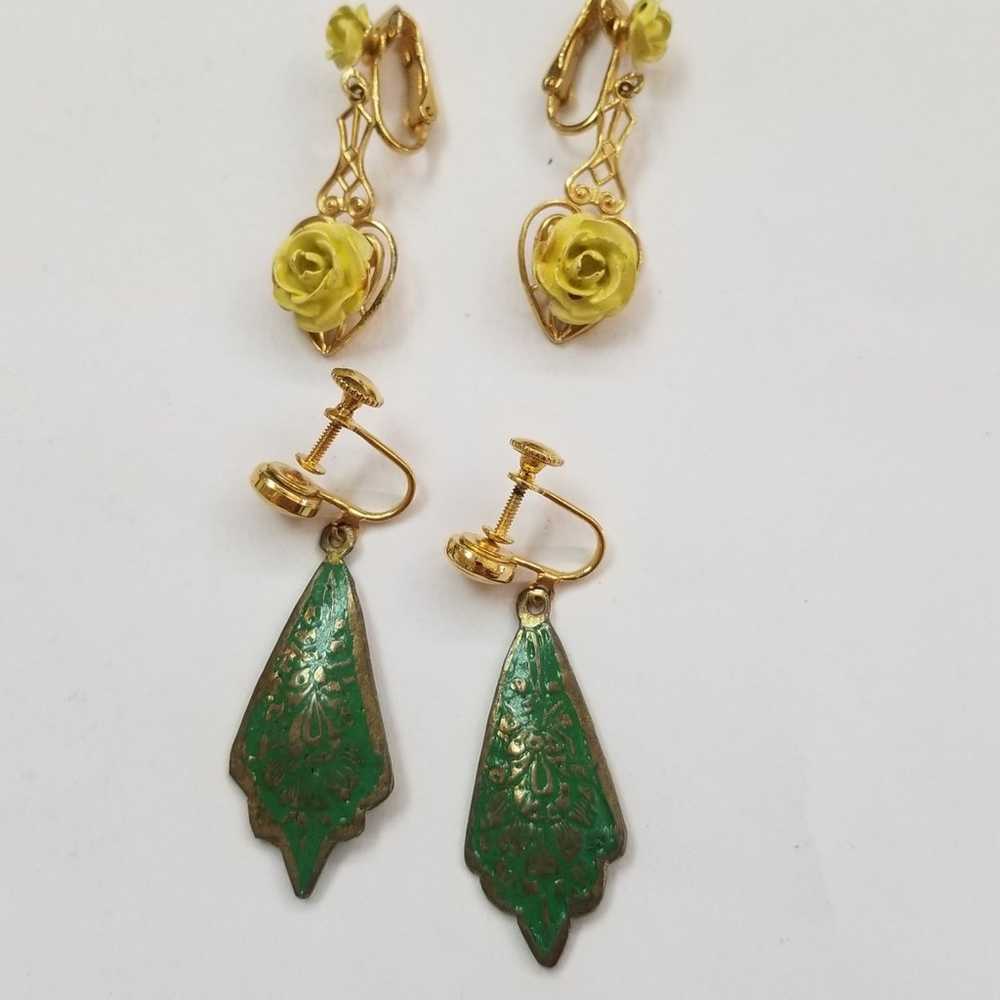 Earrings vintage clip on. - image 1