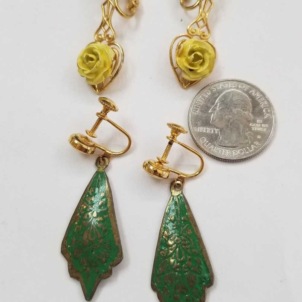 Earrings vintage clip on. - image 6