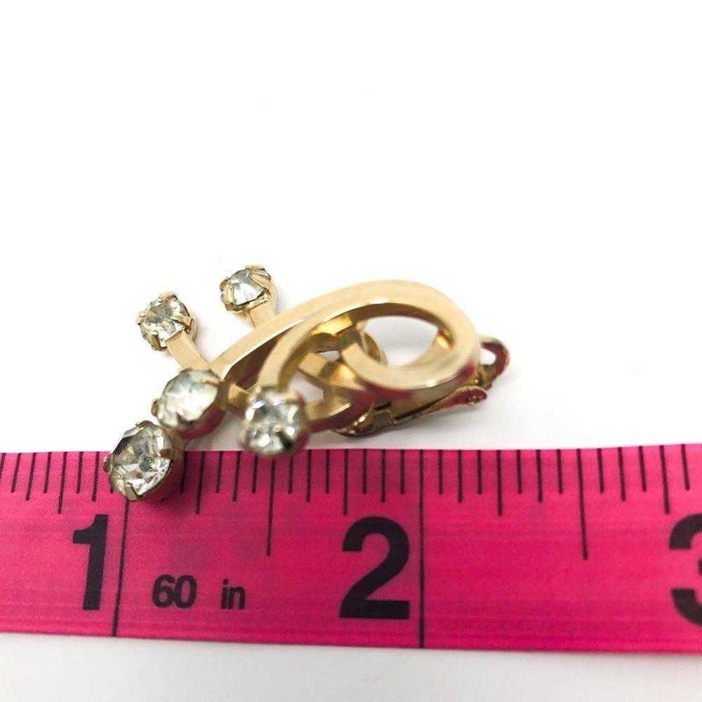 EMMONS Vintage Rhinestone Gold Earrings - image 7