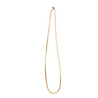 Vintage flat chain gold metal necklace 11" - image 1