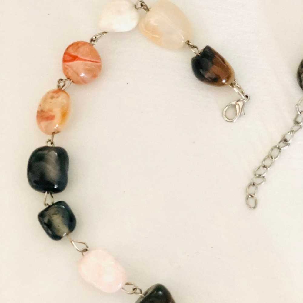 Vtg Pebble River Rock Agate Necklace - image 2