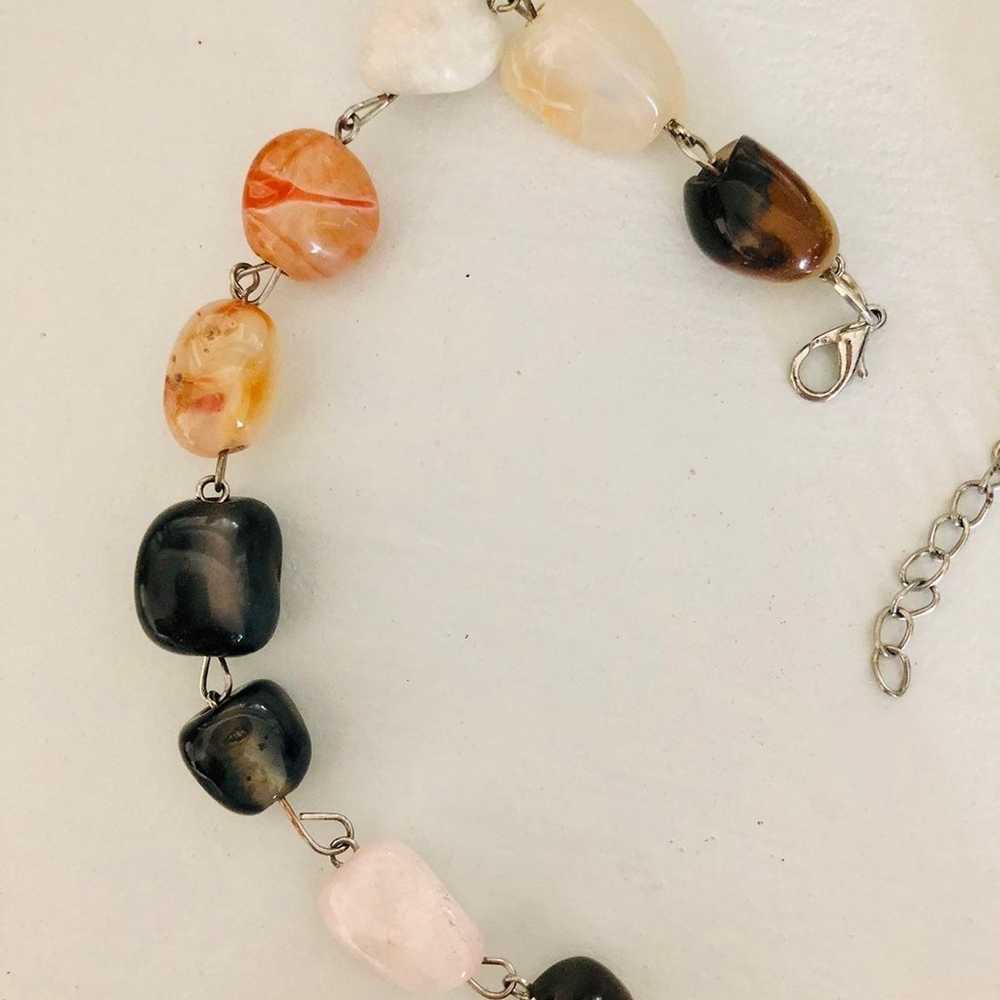 Vtg Pebble River Rock Agate Necklace - image 5