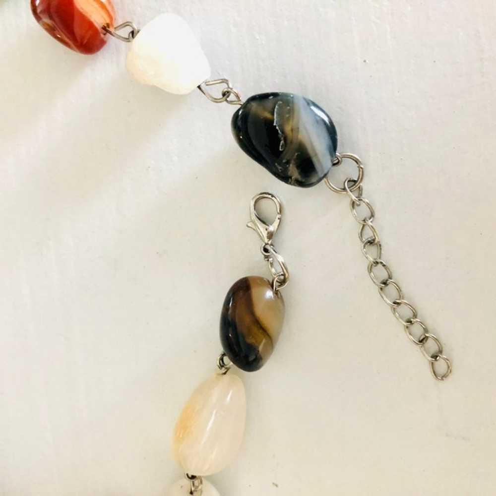 Vtg Pebble River Rock Agate Necklace - image 8