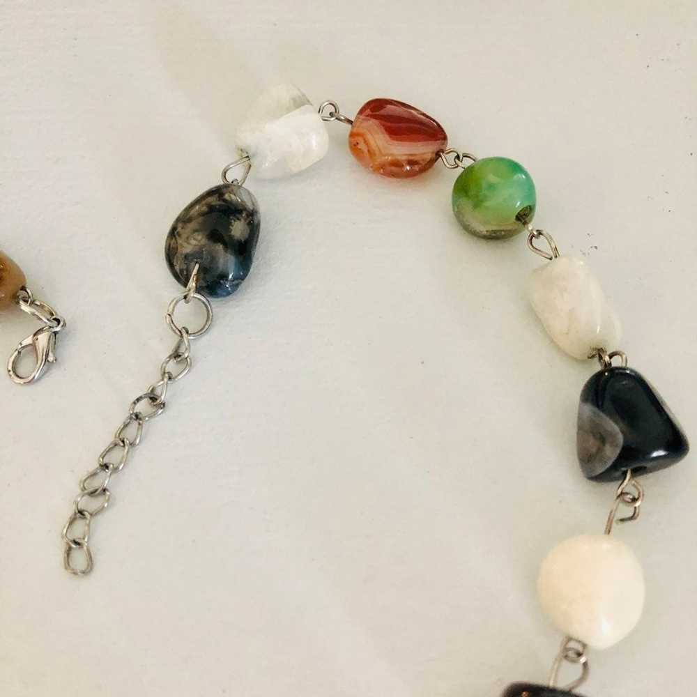 Vtg Pebble River Rock Agate Necklace - image 9