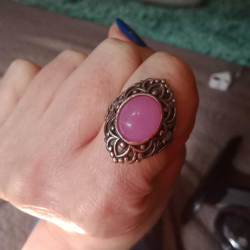 Vintage 925 FAS Pink Tourmaline Ring - image 2