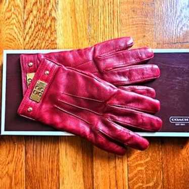 小物 Vintage Coach Cashmere Glove Burgundy Coach leather gloves women* - Gem