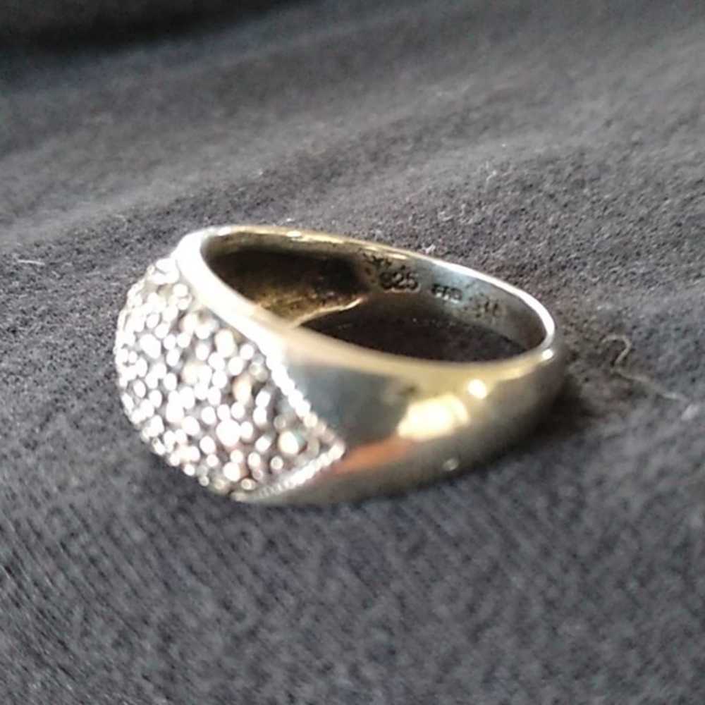 Vintage Silver Ring w Facetted Genuine Marcasite … - image 2