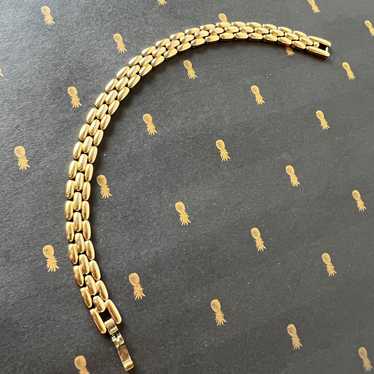 Gold Tone Vintage Link Bracelet Signed CITIZEN