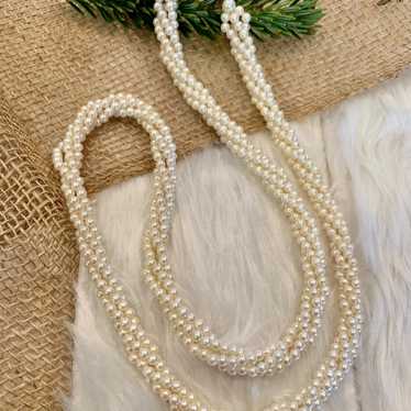 Vintage Napier Twisted Rope Pearl Necklace - image 1