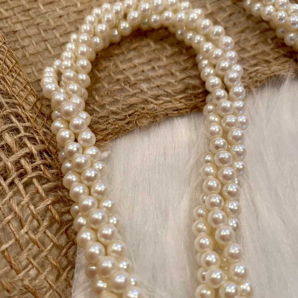 Vintage Napier Twisted Rope Pearl Necklace - image 2