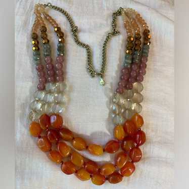 Loft Vintage Multi Strands Plastic and Glass Bead… - image 1