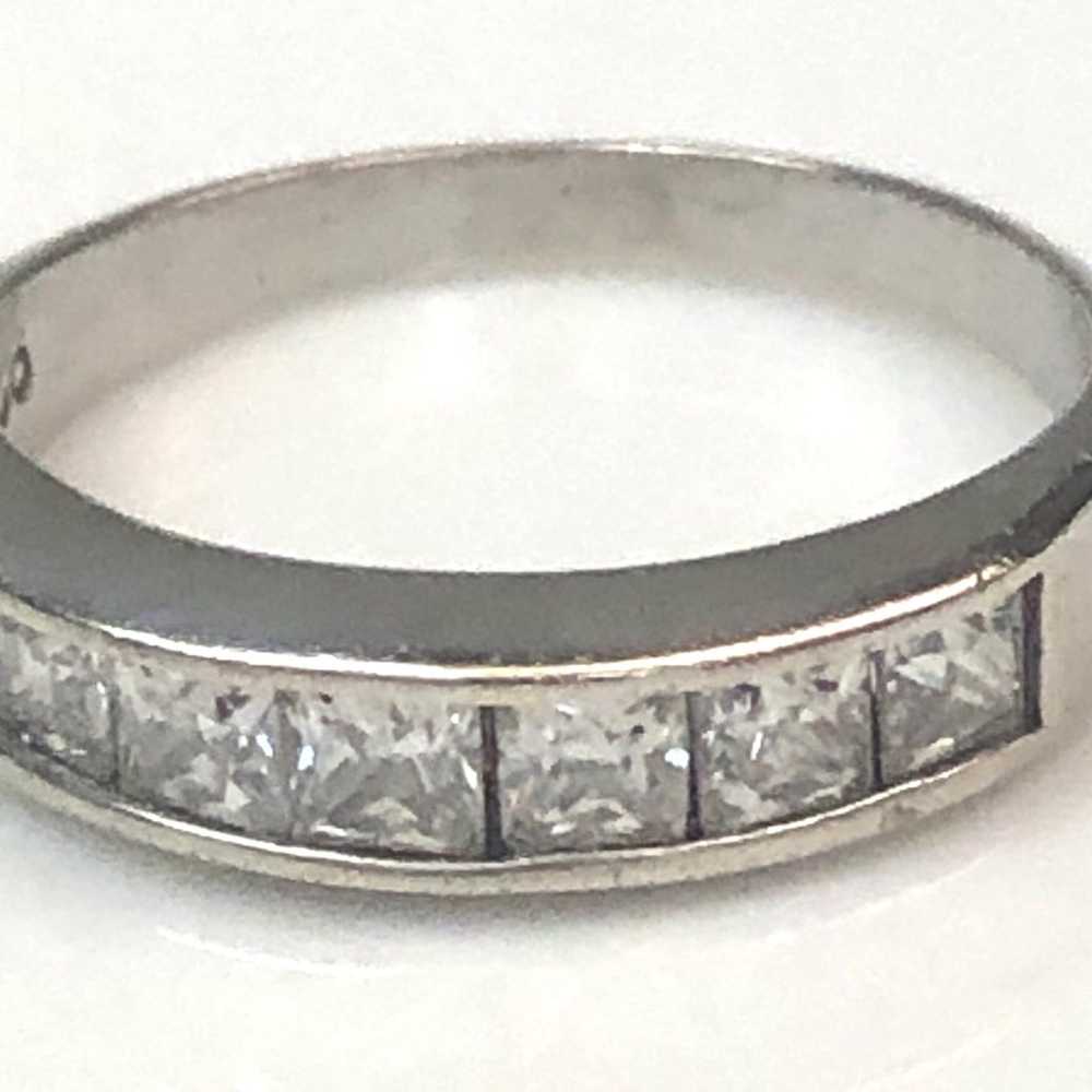 Vintage Cubic Zirconia Sterling Silver Stacking R… - image 2